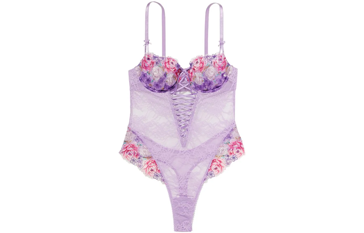 Боди для женщин Victoria's Secret, Purple Floral Embroidery