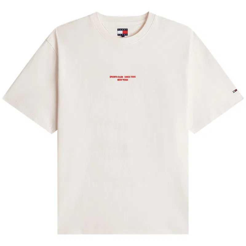 Футболка с круглым вырезом Tommy Hilfiger мужская цвет экрю