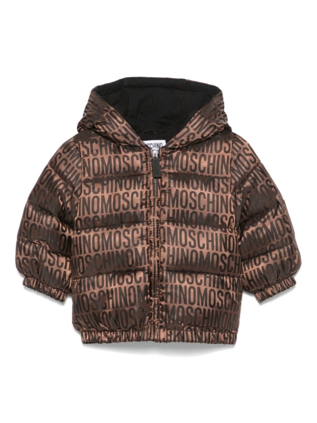 

Moschino Kids куртка с логотипом-жаккардом, коричневый