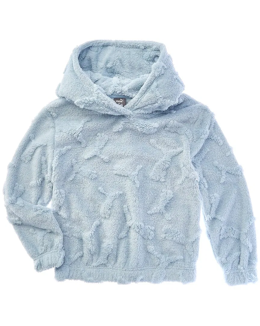 Толстовка с капюшоном PUMA Embossed Sherpa, синий