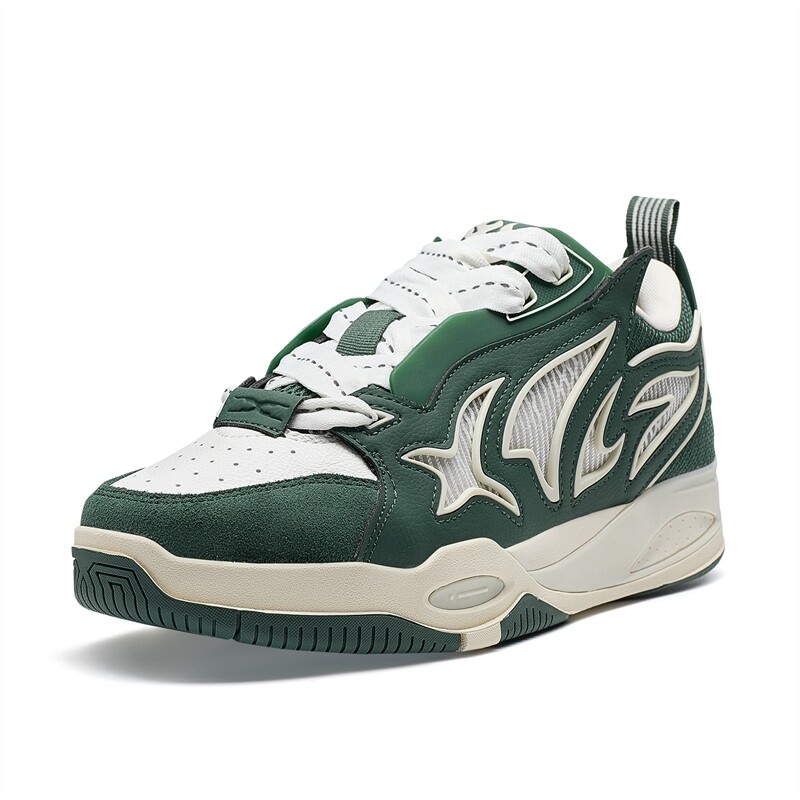 Кроссовки XTEP Skateboarding Shoes Men Low-top Forest Green/Sail White, зеленый — фото 2