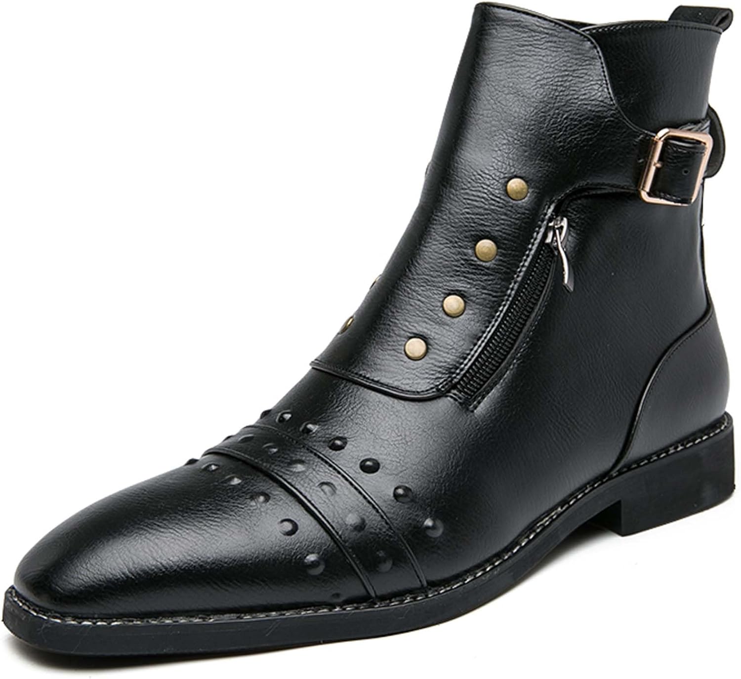 

Мужские высокие ботильоны-чукка в стиле челси с острым носком и боковой молнией. Подходят для деловой, формальной одежды, униформы, работы, выпускного вечера и вечеринок Generic, черный