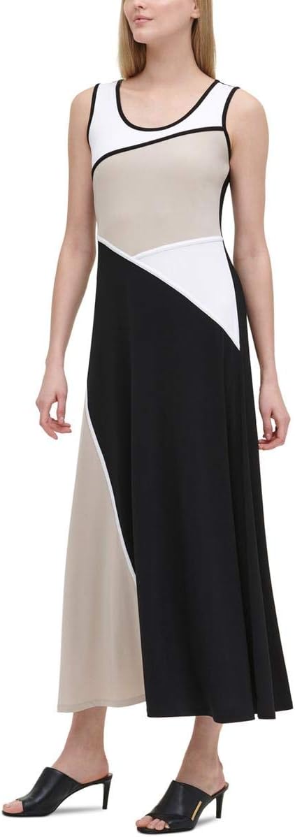 

Женское платье макси Calvin Klein с карманом, Black/Latte Multi