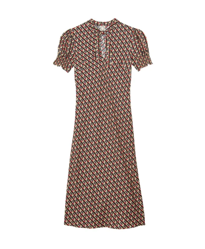 

Вискозное платье с узором в виде цветущей сакуры Ines De La Fressange Paris, мультиколор