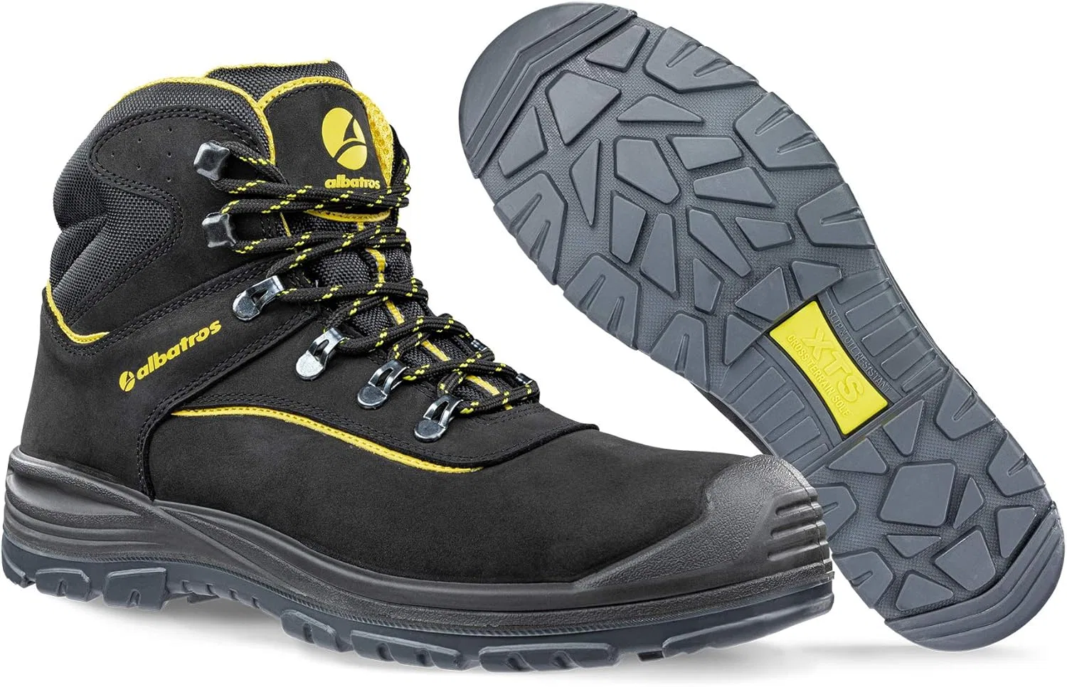 Ботинки ALBATROS Unisex Gravel MidSicherheitsschuhe, Black Yellow — фото 3