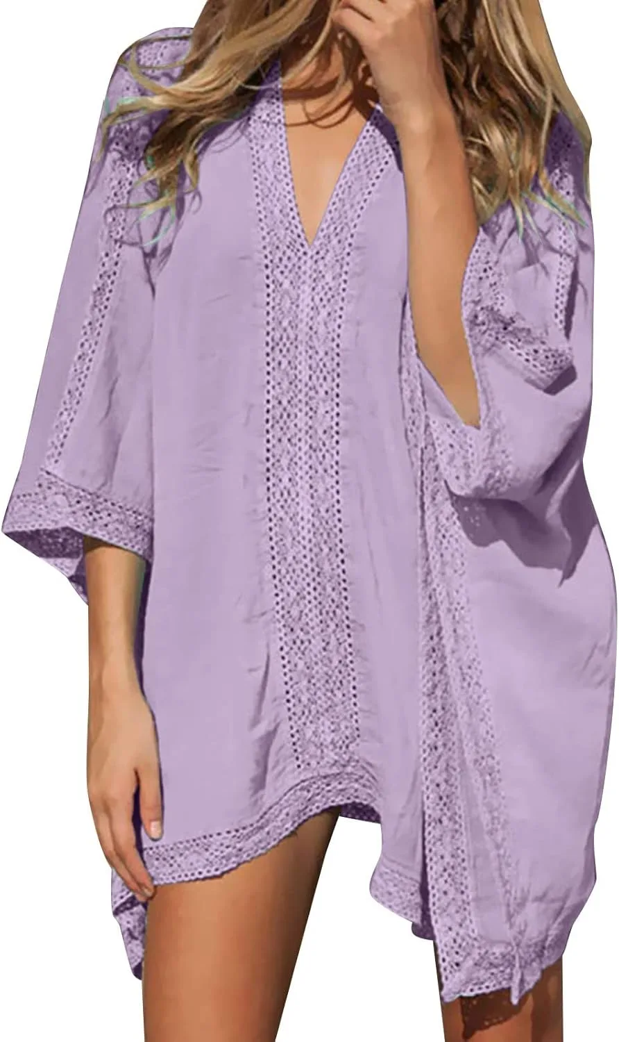 Пляжные накидки для женщин, классические пляжные бикини, однотонные купальники, купальники для отдыха, летнего сезона 2026, вечеринки у бассейна Generic, фиолетовый — фото 2