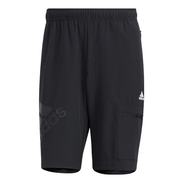 

Шорты men's solid color logo printing straight sports shorts black Adidas, мультиколор