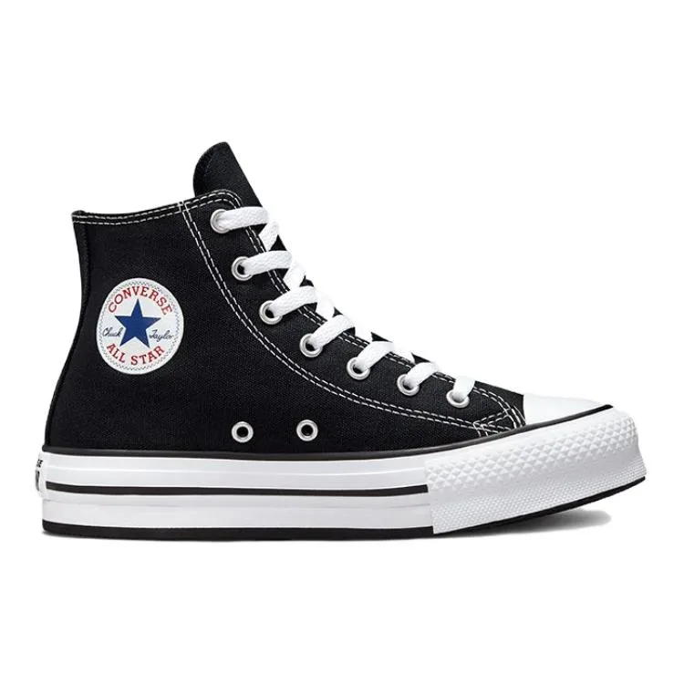 Converse Chuck Taylor All Star High Top детские кроссовки из холста черно-белые — фото 3