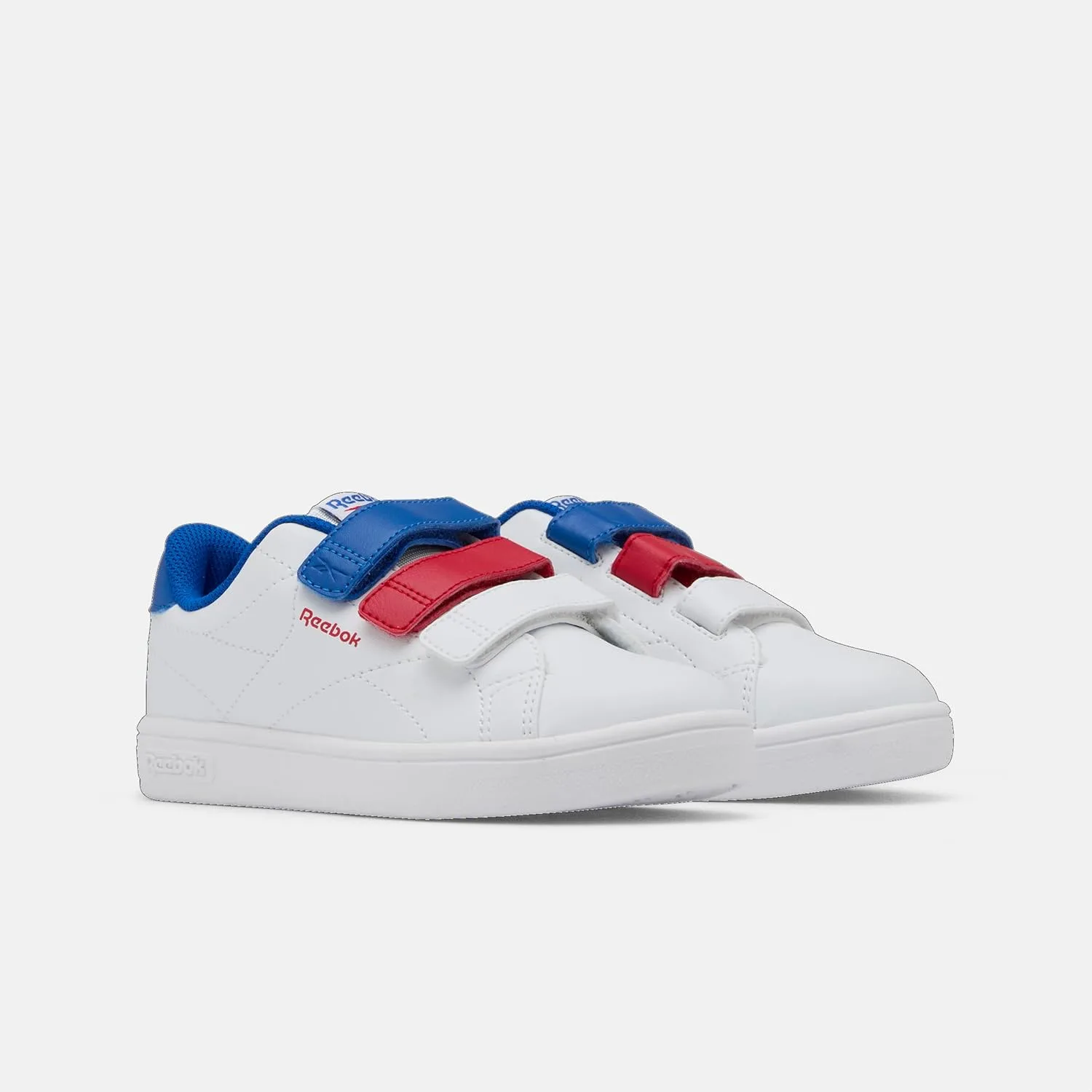 Детские кроссовки Reebok унисекс Court Clean с застежками на липучках, белый/синий — фото 4