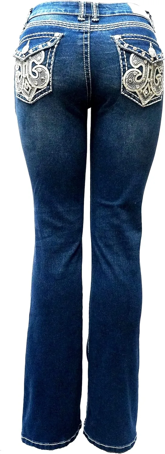 

Джинсы Jack David H&Y U-Cute Rose 2 с пайетками и клапанными карманами LA Idol Jack David