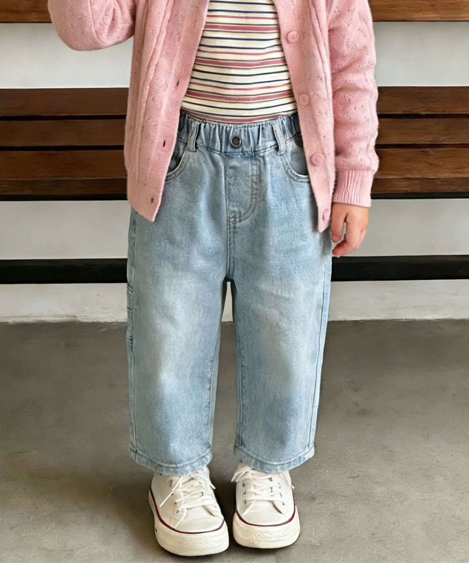 Детские джинсовые штаны-баллоны Aimoha Kids, blue — фото 3