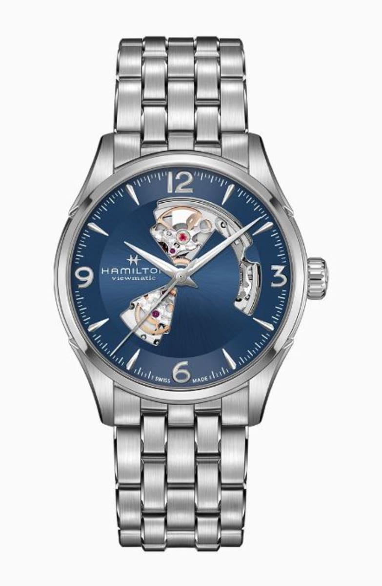 

Мужские часы Hamilton Jazzmaster Open Heart с синим циферблатом H32705141