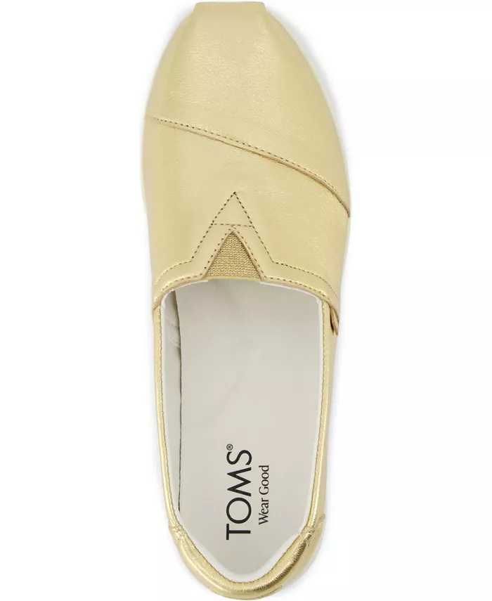 Женские эспадрильи Alpargata Plus с миндалевидным носком TOMS, золотой — фото 4