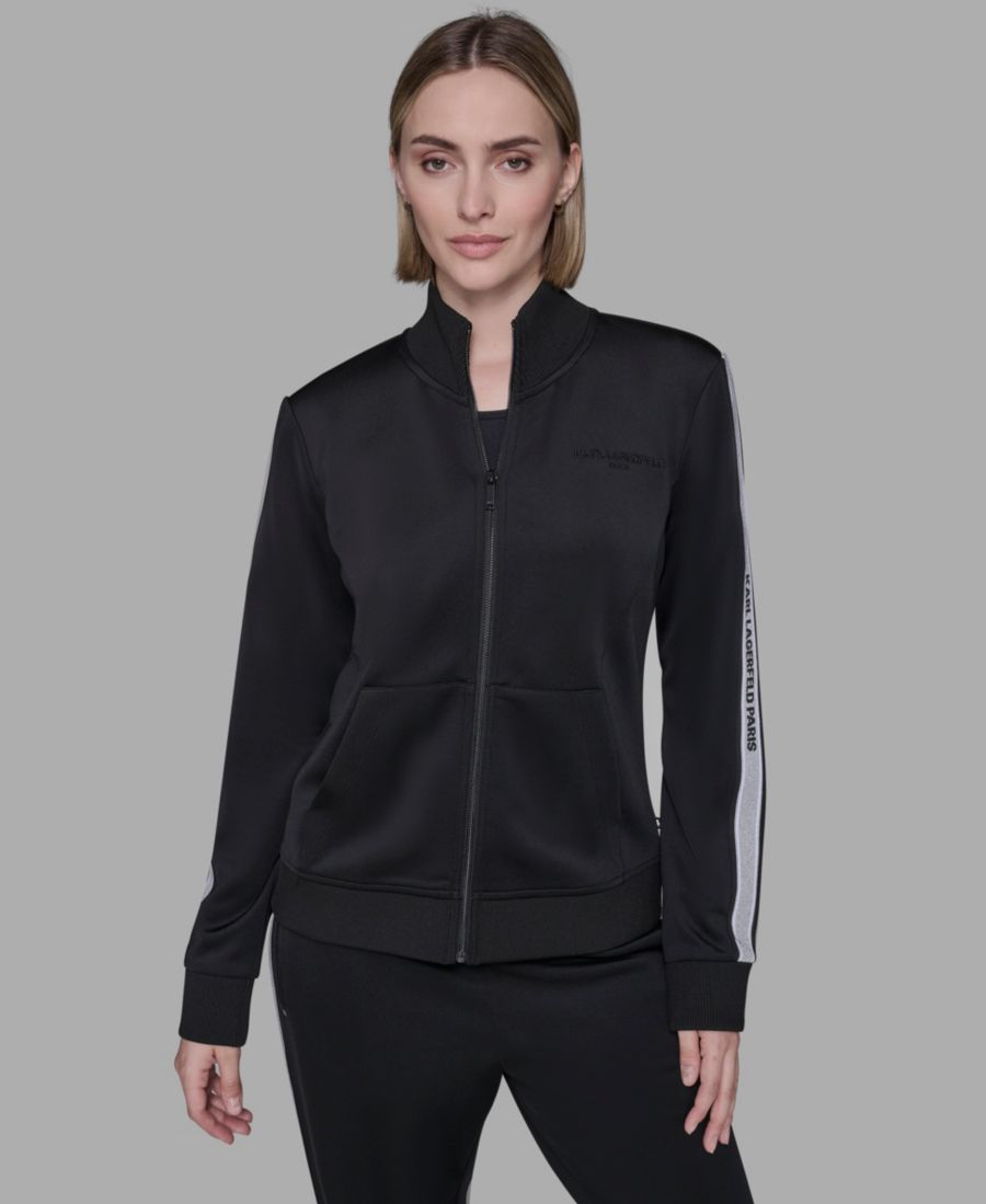 

Женская куртка на молнии с логотипом KARL LAGERFELD PARIS, Black