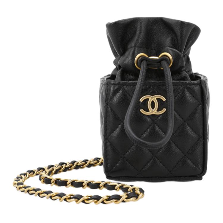 

Кожаная наплечная сумка через плечо унисекс черный CHANEL