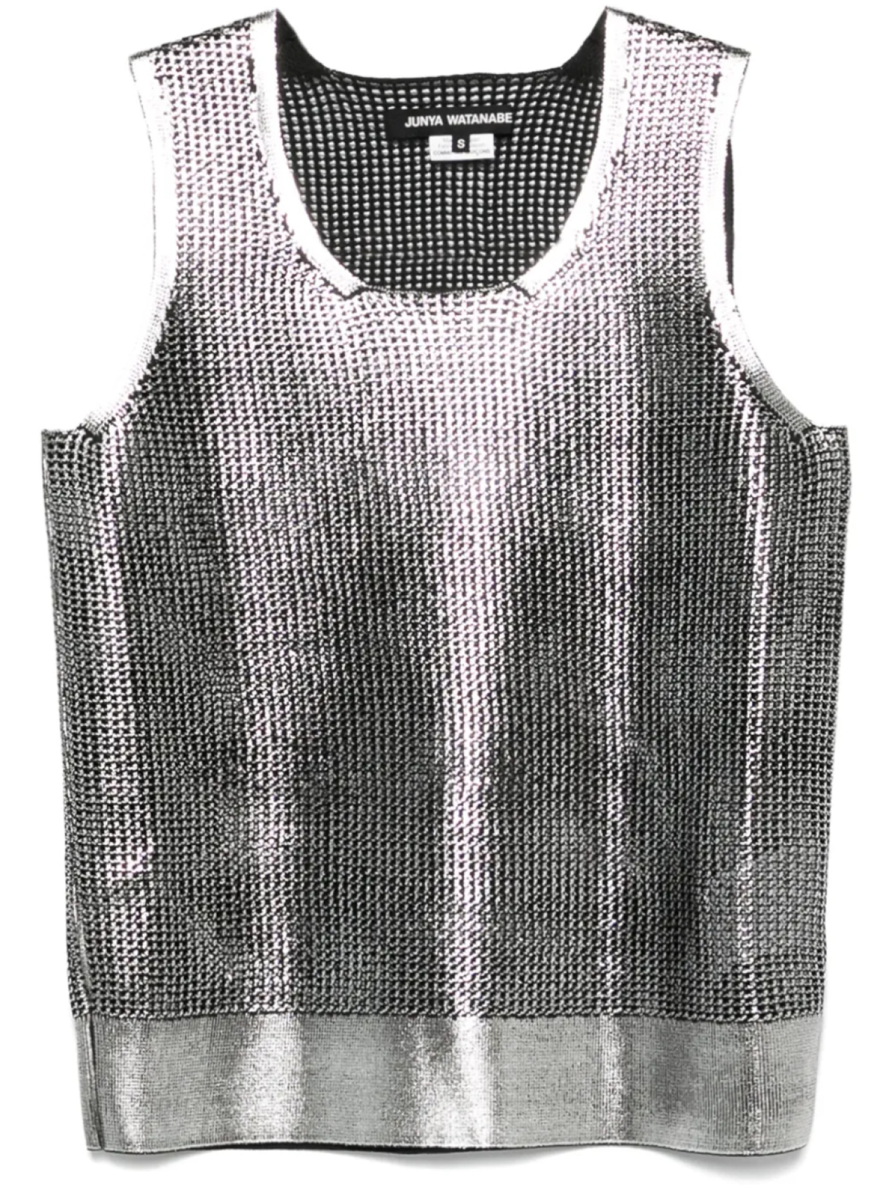 

Junya Watanabe топ с эффектом металлик, черный