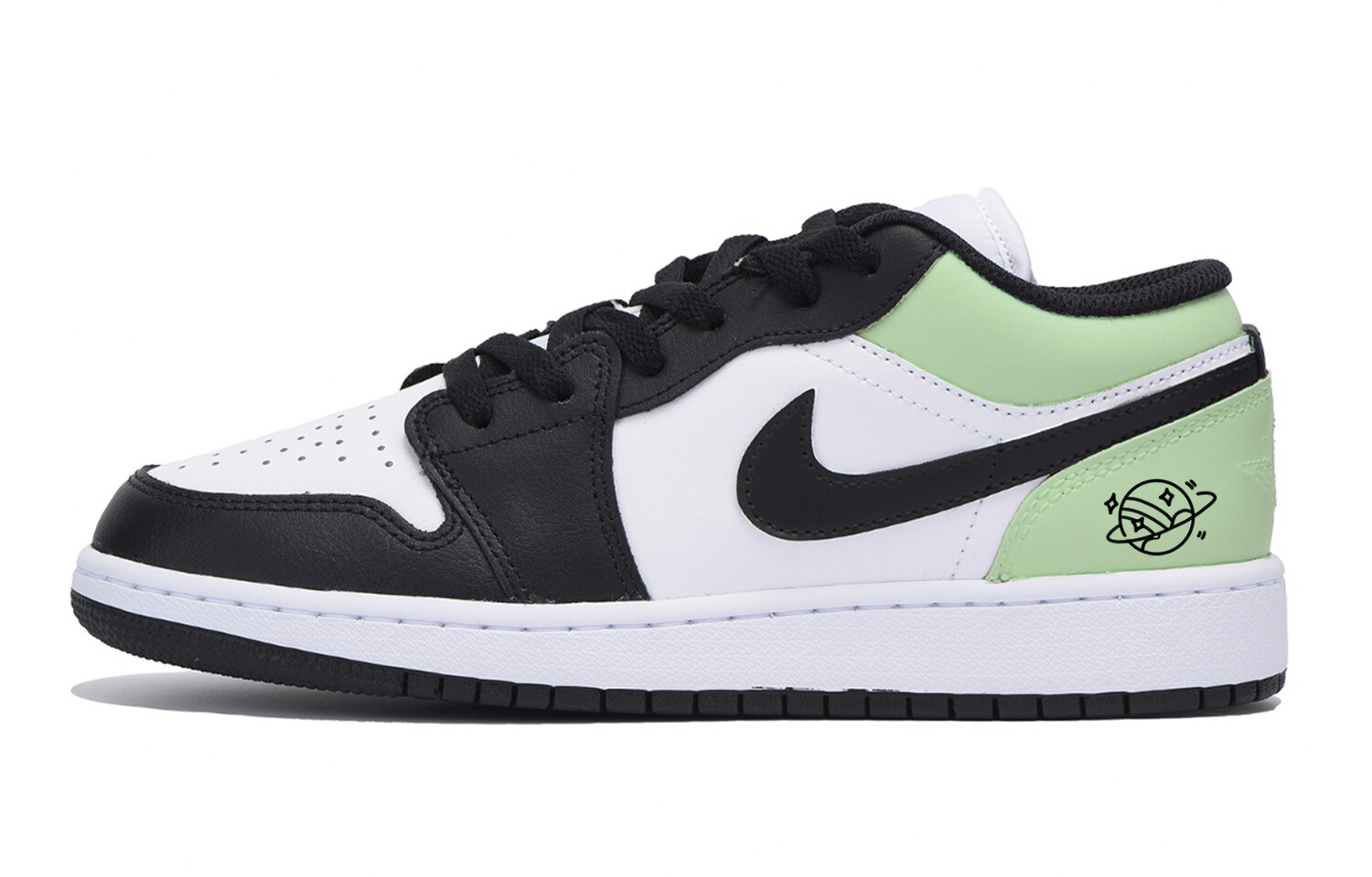 

Кроссовки Air Jordan 1 Vintage Basketball Shoes Women's Low-top Black/Green, черный
