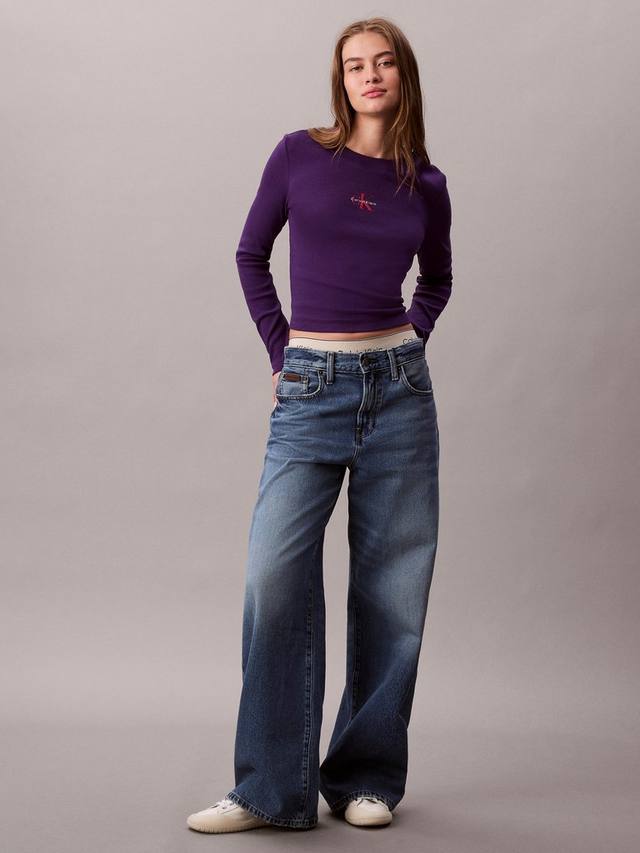 

Топ для малышей с длинными рукавами и логотипом Monogram Calvin Klein, Acai