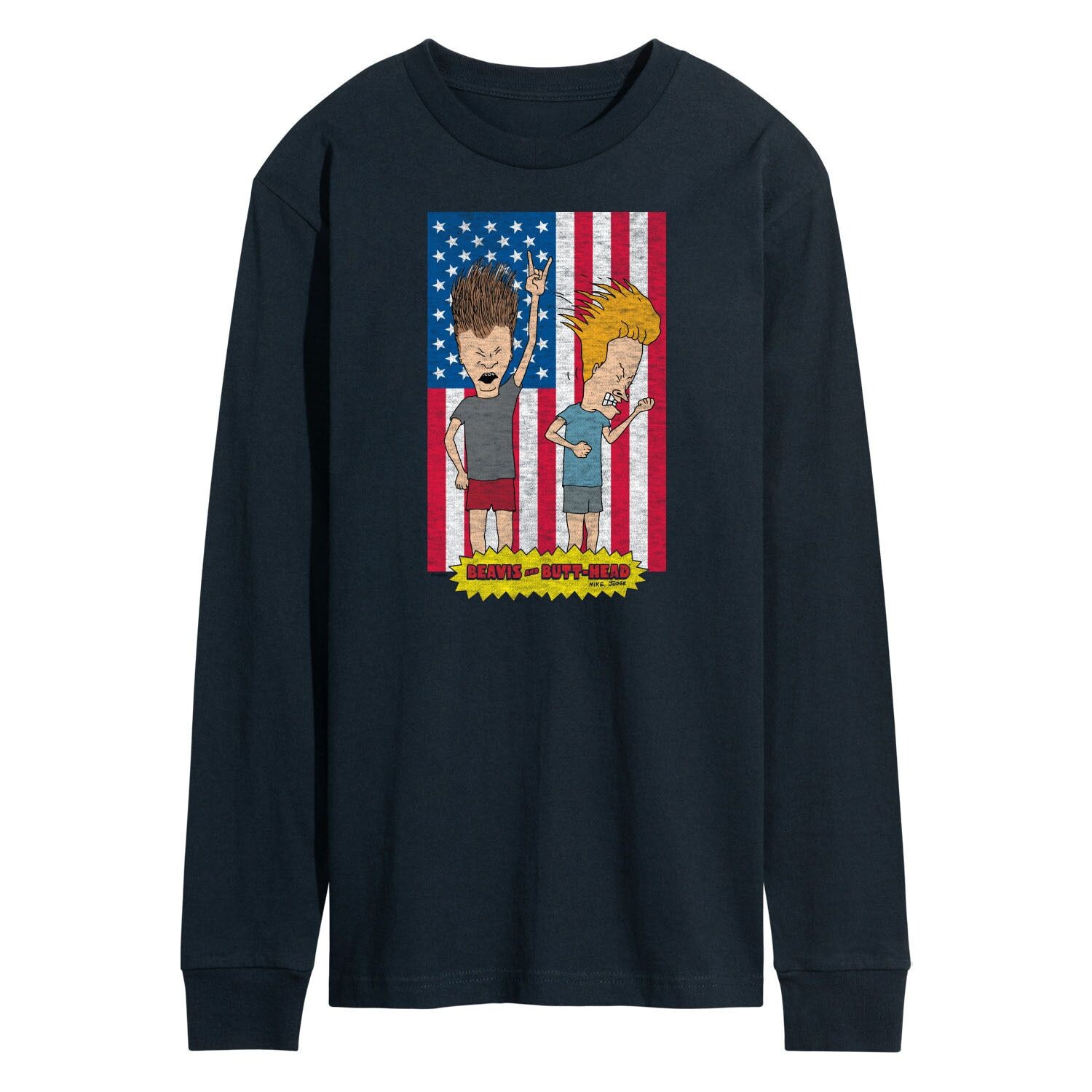 

Мужская футболка с длинными рукавами Beavis And Butthead Americana Licensed Character