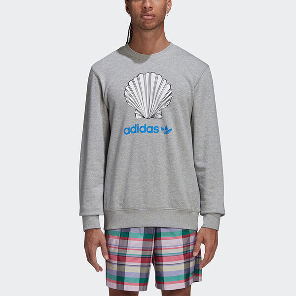 Толстовка originals x noah men's shell logo crewneck Adidas, серый — фото 3
