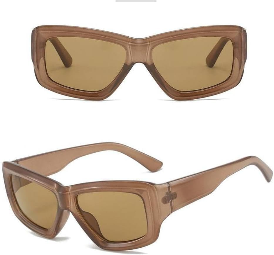 

Модные солнцезащитные очки для вечеринок 2026 года, прямоугольной формы, для женщин, для путешествий и покупок, женские солнцезащитные очки, чайный оттенок MTZJH, One Color