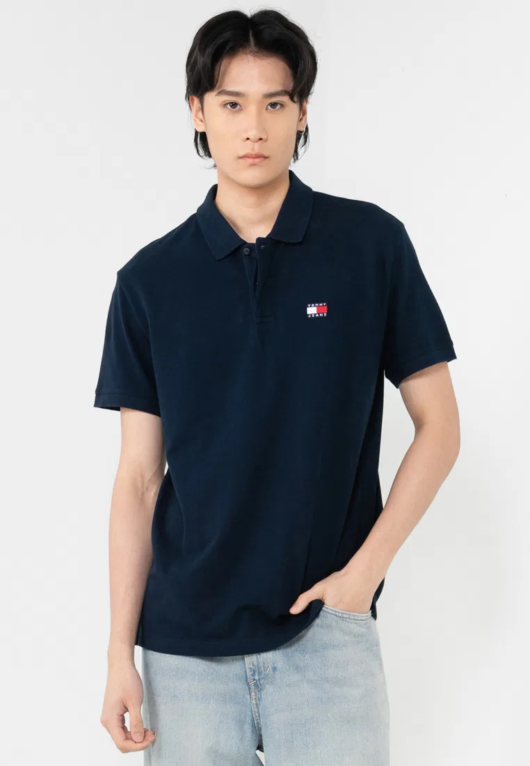 Поло Tommy Jeans Regular Badge Tommy Hilfiger, темно-синий