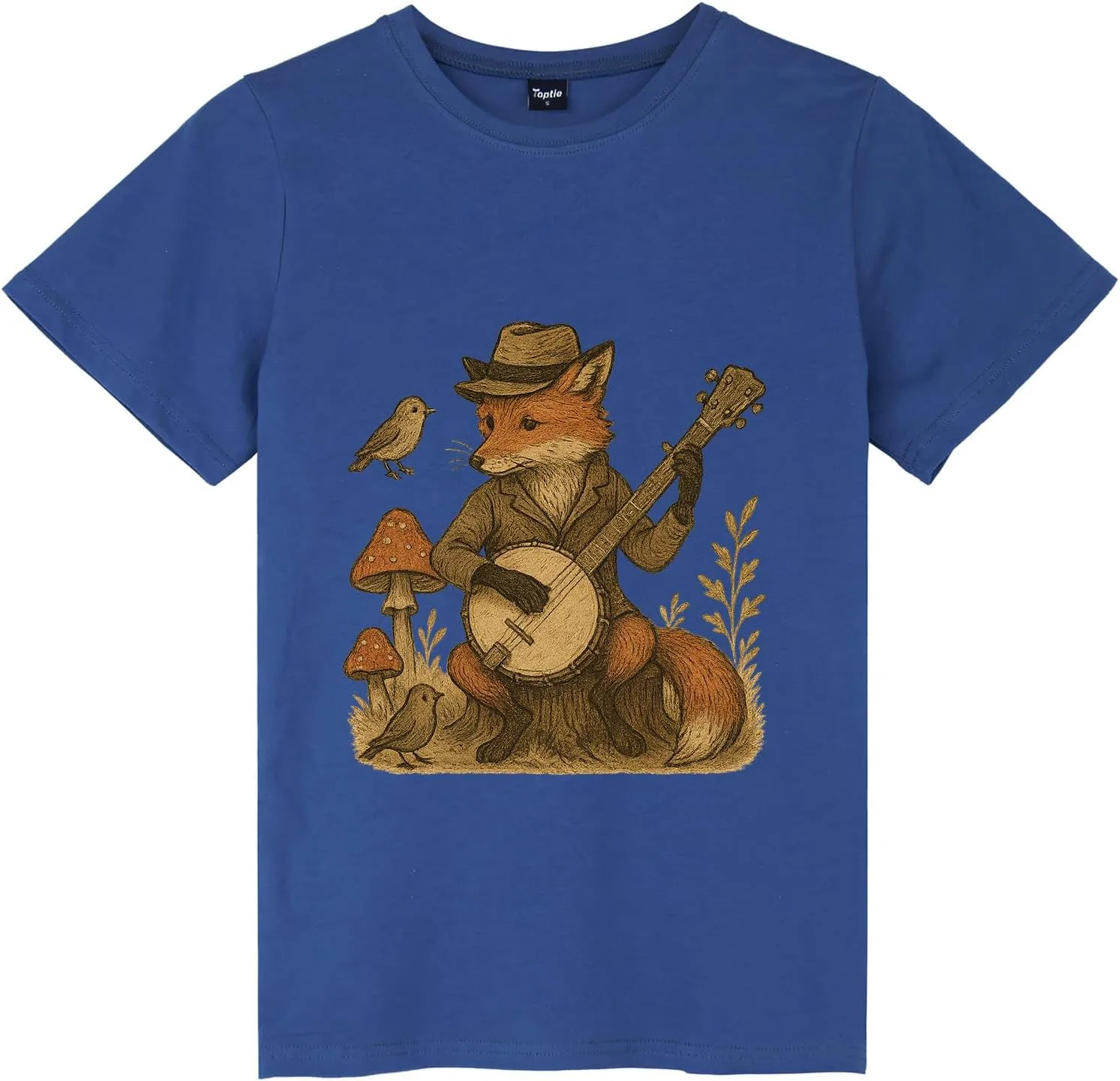 

Футболка TopTie Fox Playing The Banjo, Unisex Cotton Crewneck