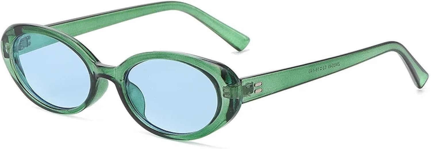 

Солнцезащитные очки с защитой от УФ-излучения UV400 | Овальная черная маленькая оправа | Для женщин и мужчин, для занятий спортом на открытом воздухе и вождения DSVIGF, Green