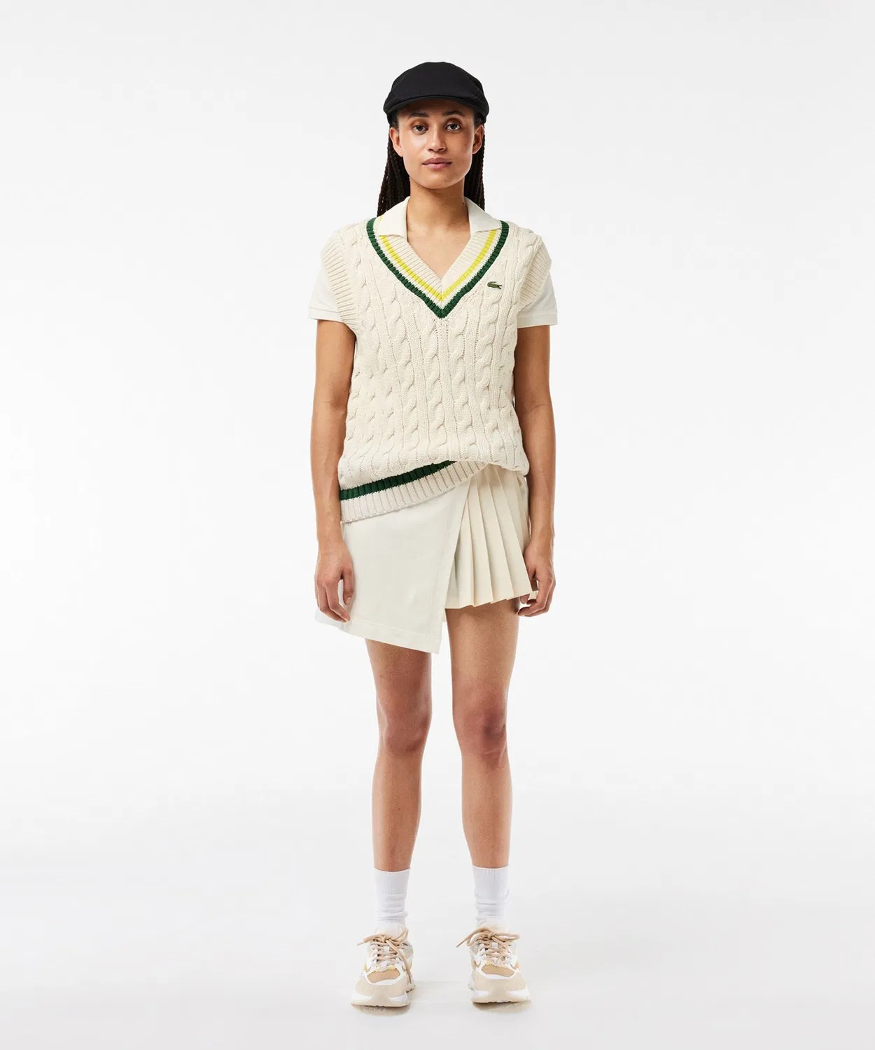 Платье-запах Lacoste из пике, белое