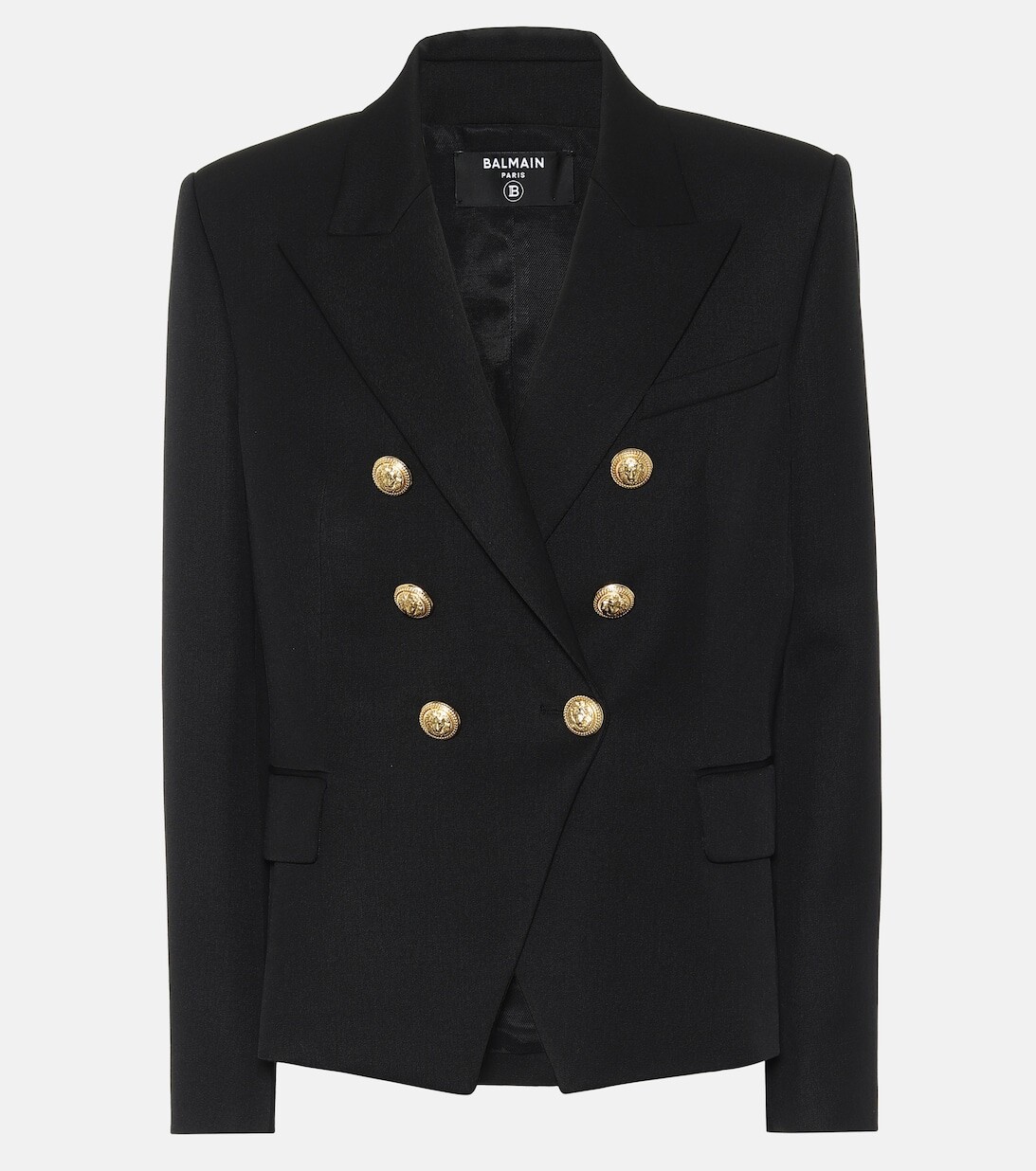 

Двубортный блейзер из шерсти BALMAIN, черный