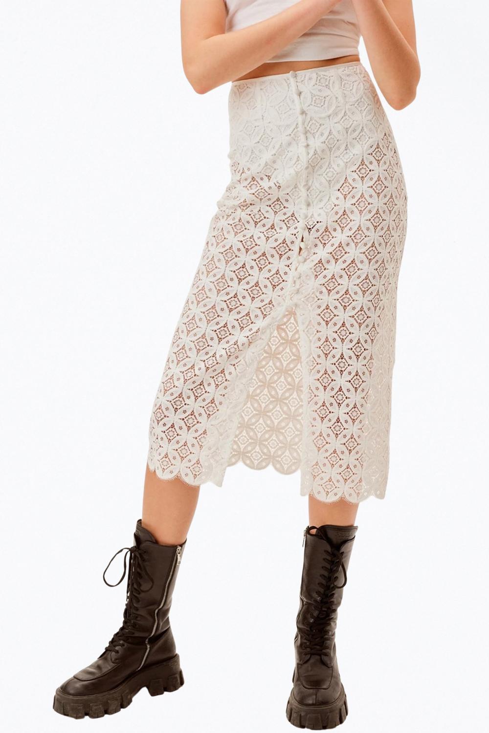 

Юбка миди Charmaine белого цвета for Love & Lemons