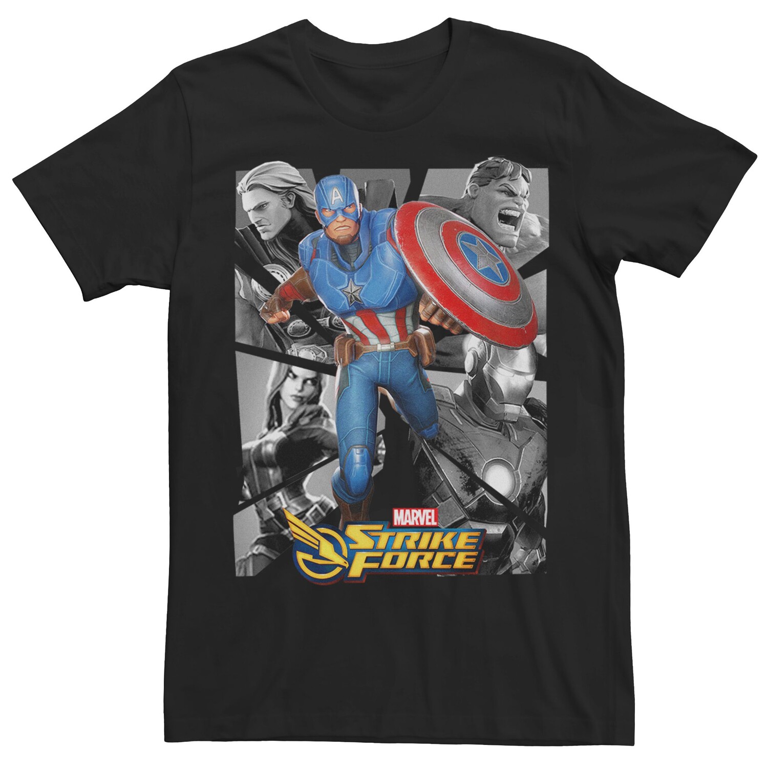 

Мужская футболка с рисунком Marvel Captain America Strike Force Licensed Character