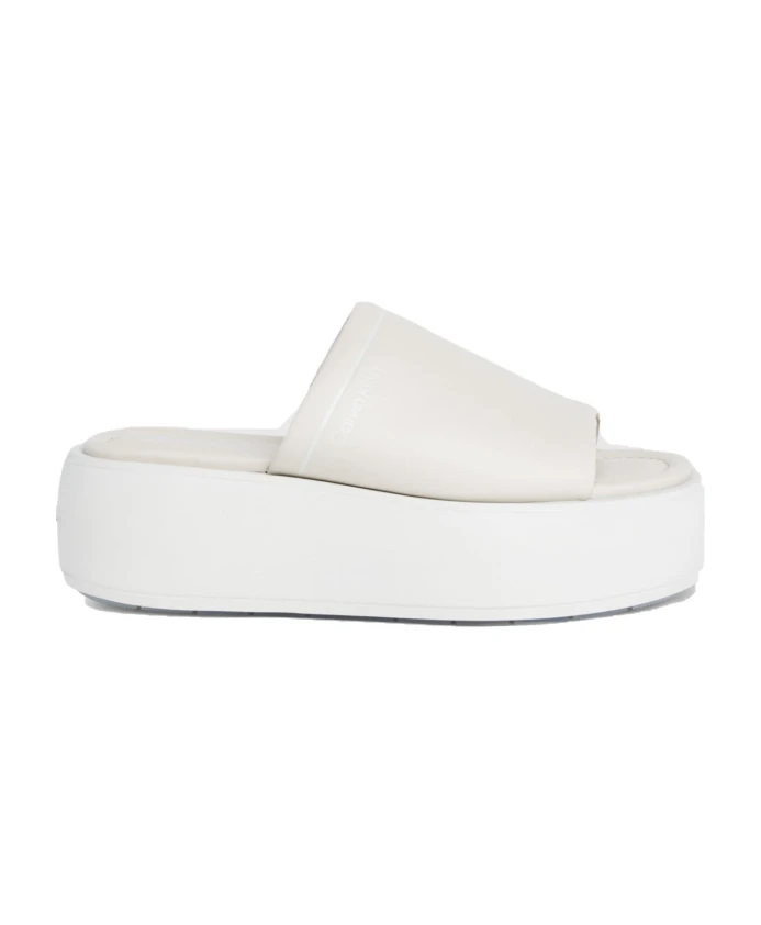 Шлепанцы на плоской платформе Calvin Klein, бежевый