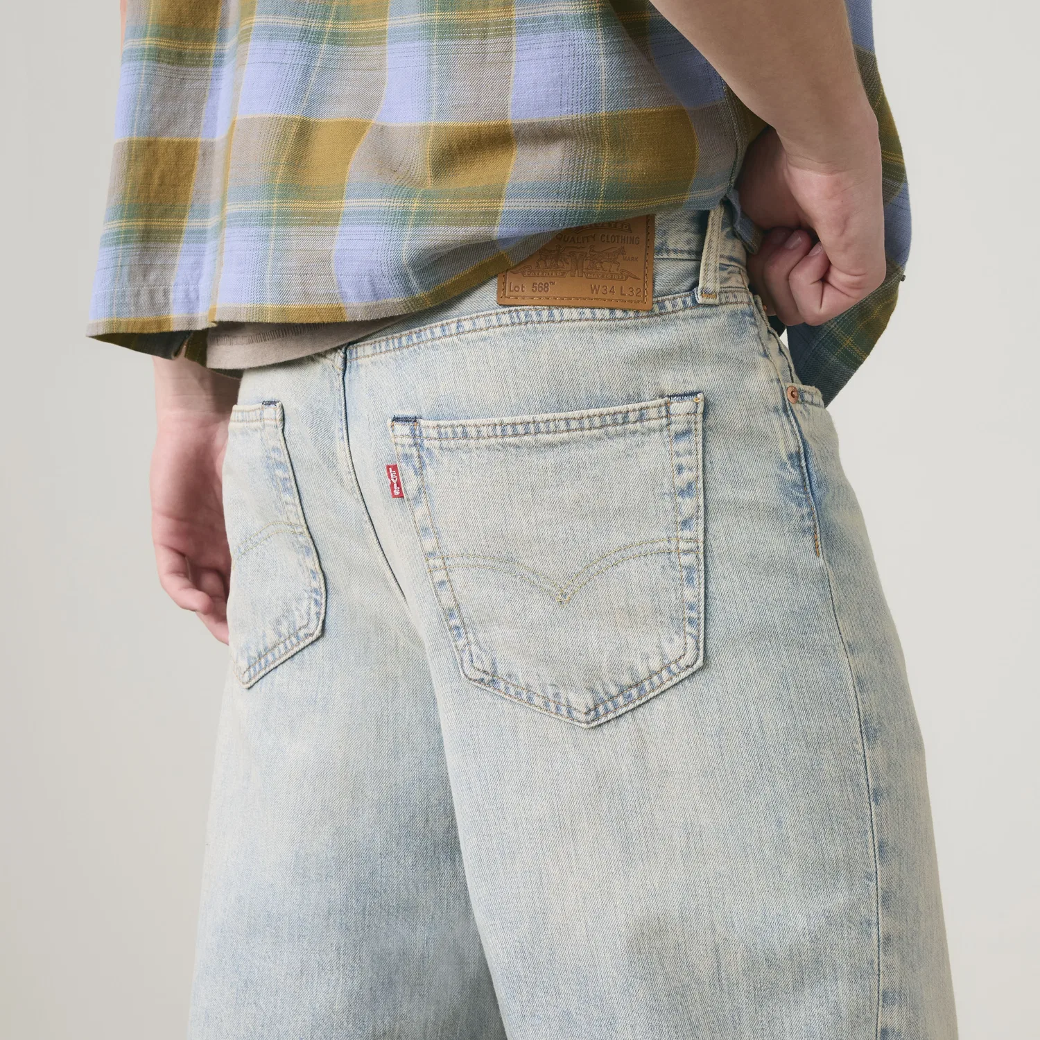 Мужские джинсы 568 из свободного льна и денима Levi's, Medium Wash — фото 3