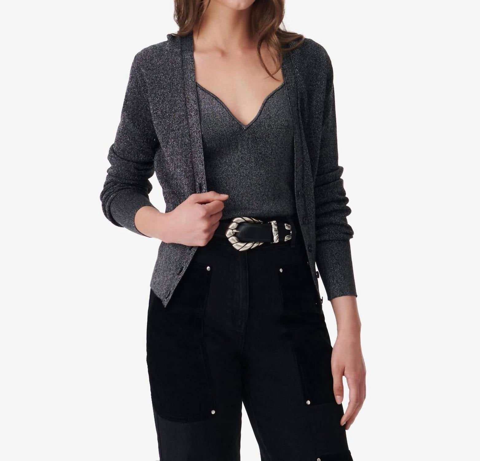 

Кардиган Alea Lurex с люрексом в черном цвете IRO