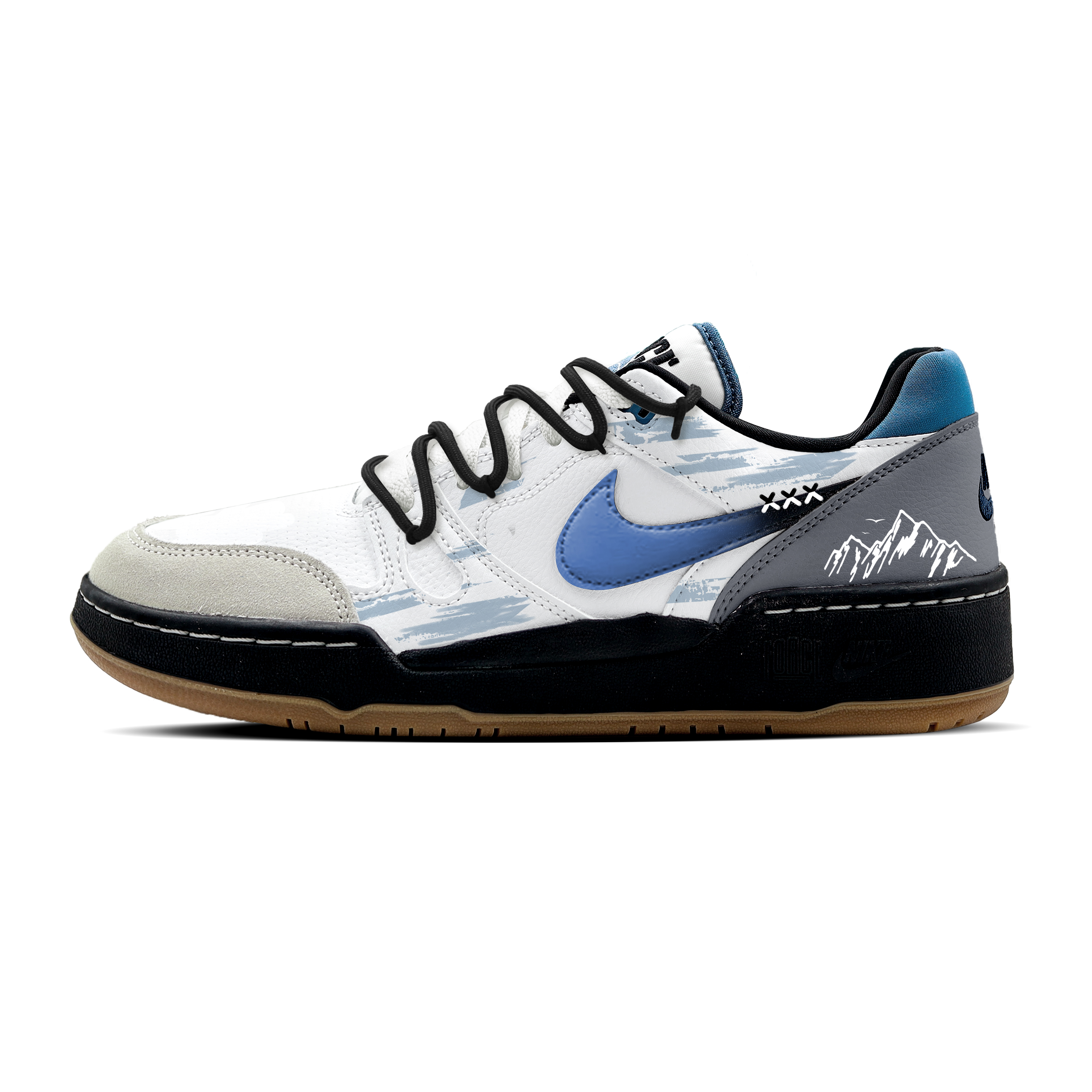 

Nike Низкие кроссовки для скейтбординга Full Force Low Stasis Echo, устойчивые к истиранию, мужские, белые, синие