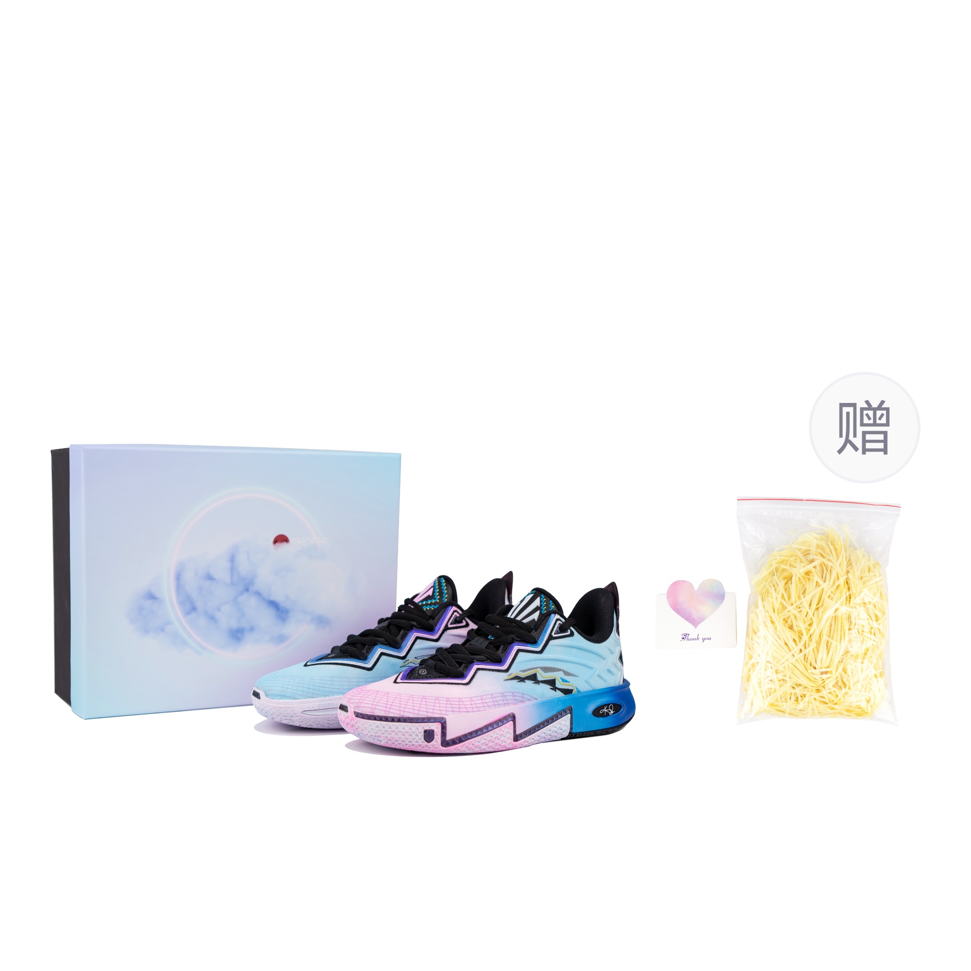 

Баскетбольные кроссовки KAI 2 мужские с низким верхом ANTA, Blue Pink Mismatched