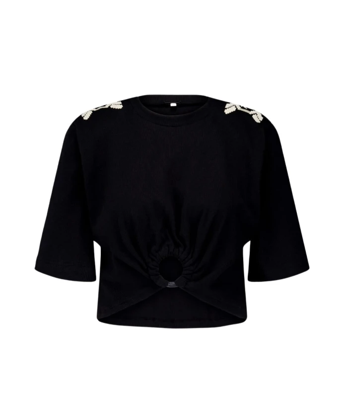 

Черная хлопковая футболка Johanna Ortiz, черный