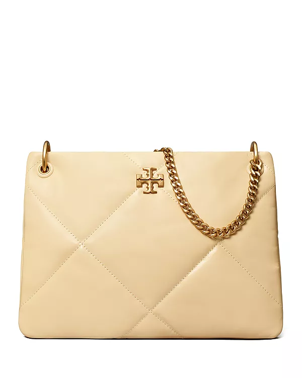

Маленькая кожаная сумка через плечо Kira с ромбовидной стежкой. Tory Burch, белый