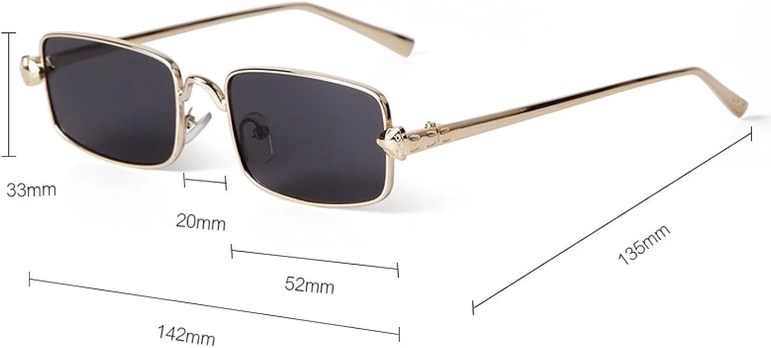 

Маленькие классические модные солнцезащитные очки с прямоугольными линзами для женщин и мужчин, металлическая оправа, защита от УФ-излучения UV400 TVTBBVV, 4