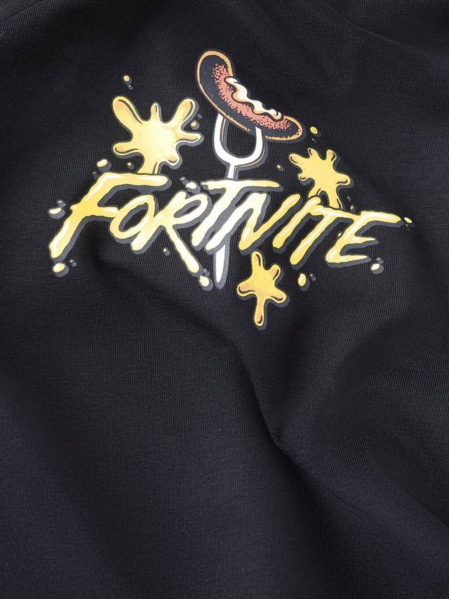 Детская хлопковая футболка Fortnite с коротким рукавом NAME IT, Black — фото 2