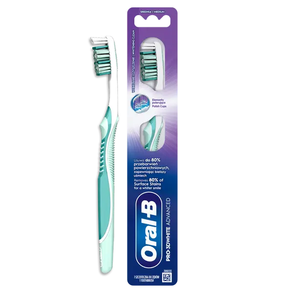 Зубная щетка для удаления пятен, 1 шт. Oral-B Pro 3d white advanced — фото 2
