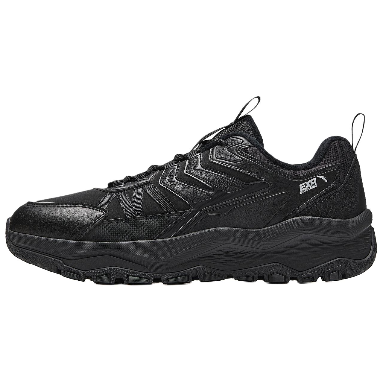 

ANTA Кроссовки Mountain Exploration Low Top для бега по пересеченной местности, с флисовой подкладкой, мужские, базовые, черные