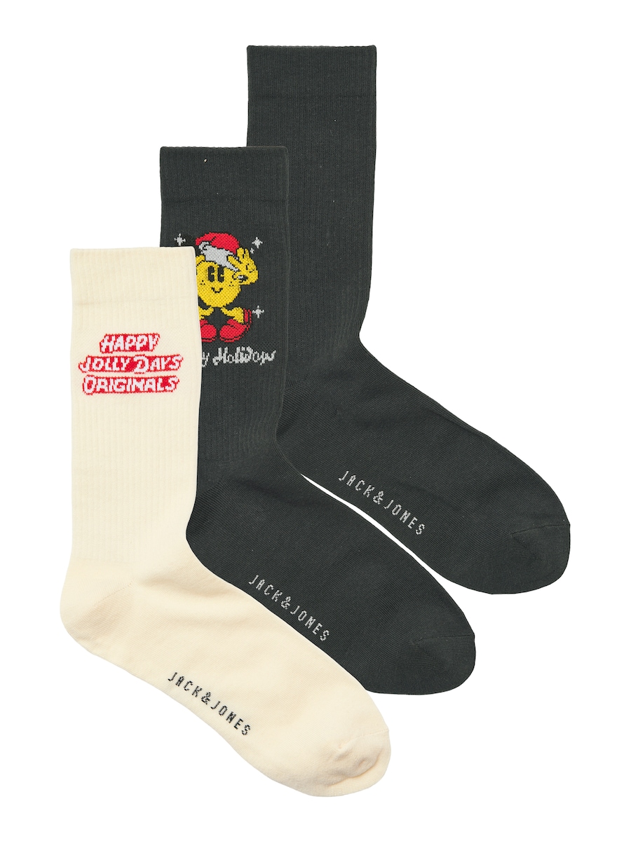 

Носки JACK & JONES JACXMAS CARTOON, светло-серый/черный
