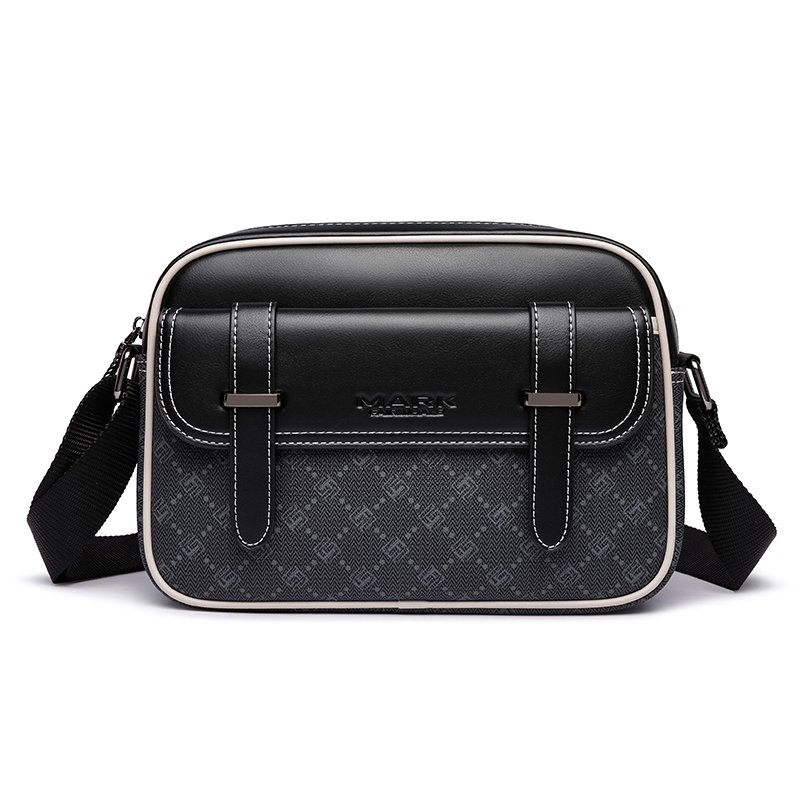 

FAIRWHALE Кожаная сумка через плечо унисекс черная, Lead Gray