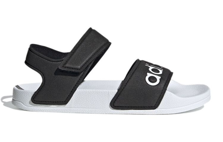 Детские сандалии Adilette Series Kids, черные/белые Adidas — фото 2