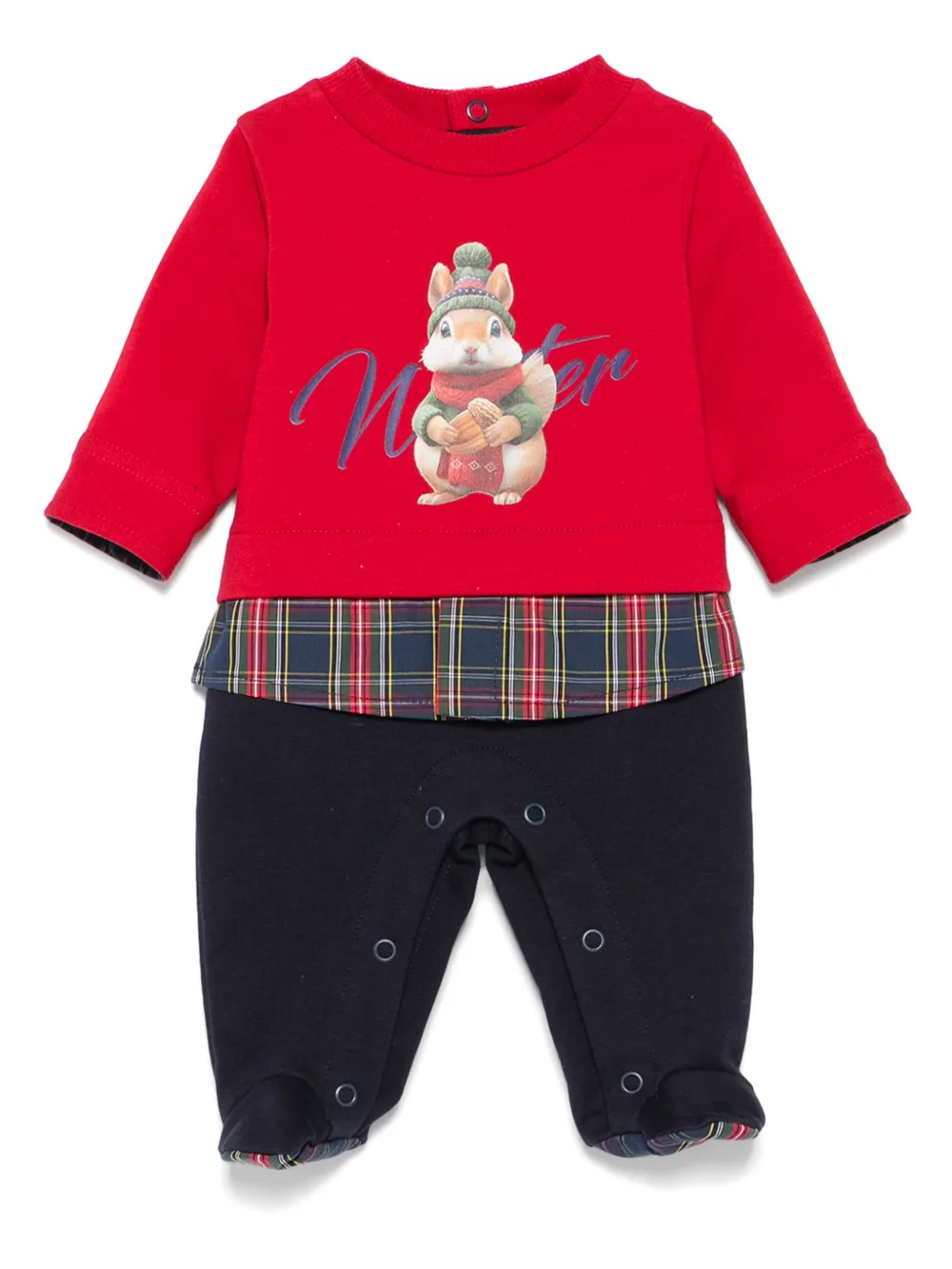 

Клетчатый комбинезон с принтом Lapin House, красный