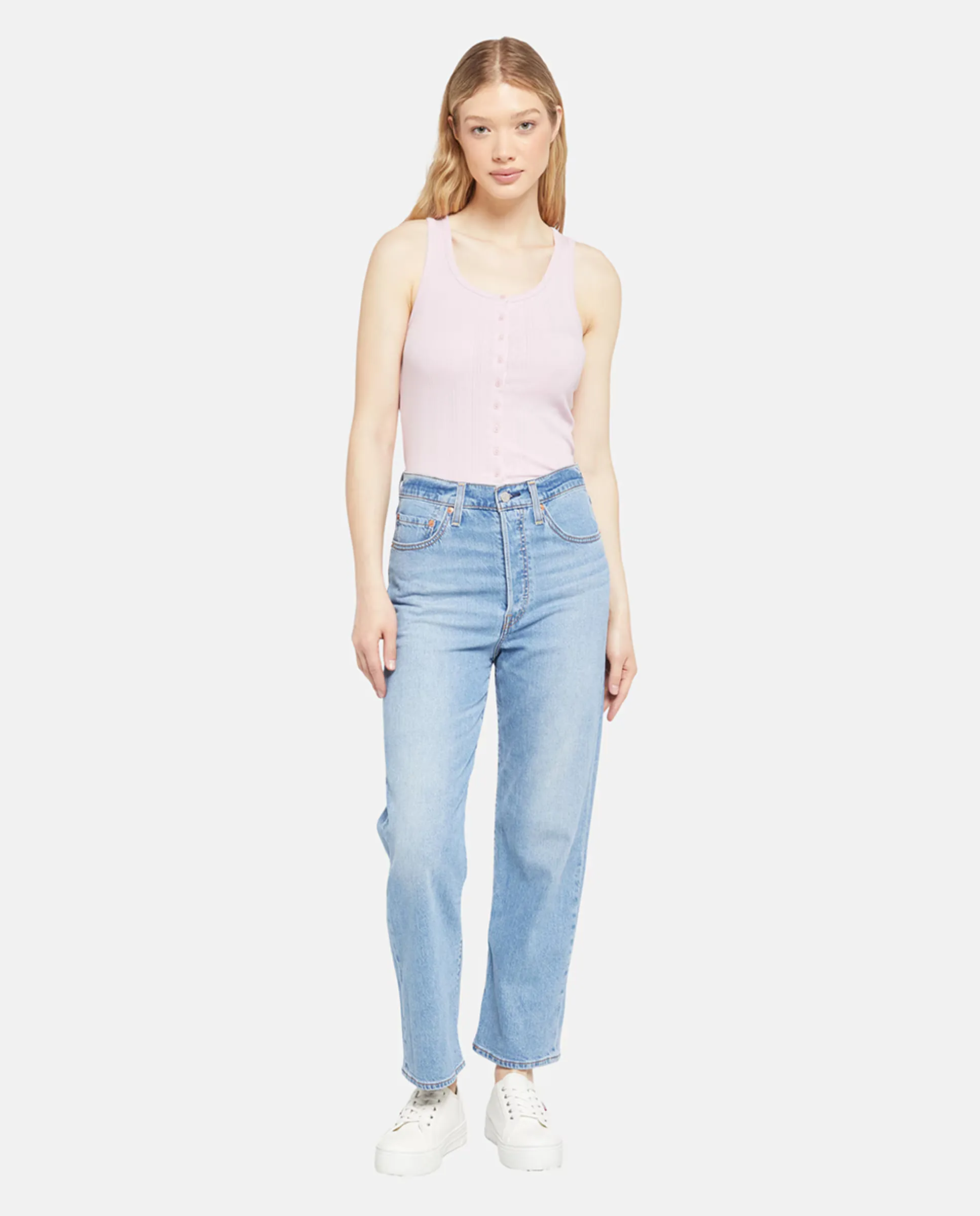 

Женские джинсы Ribcage Straight Ankle High Rise Levi's, светло-голубой