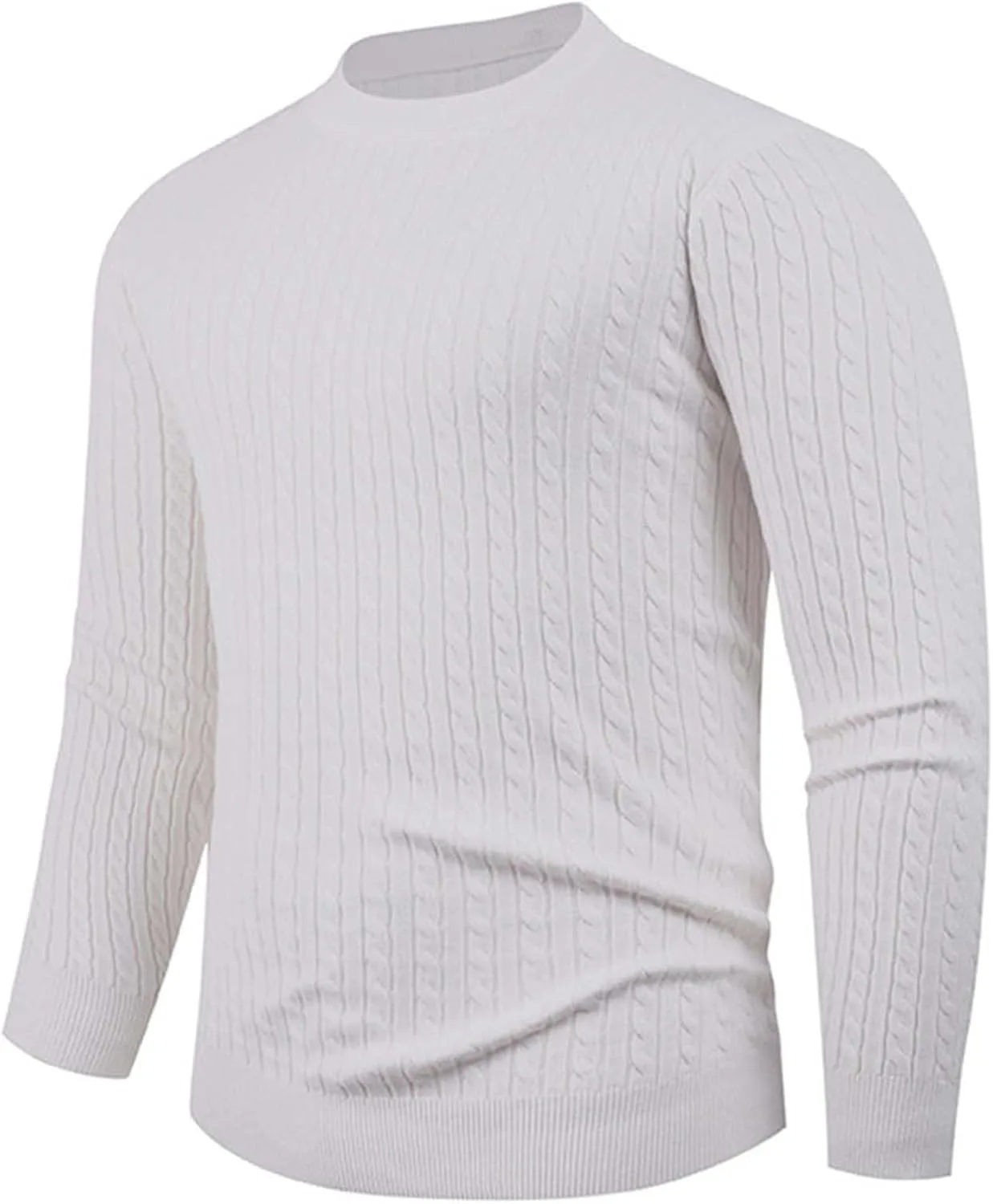 

Мужской свитер с круглым вырезом легкий вязаный