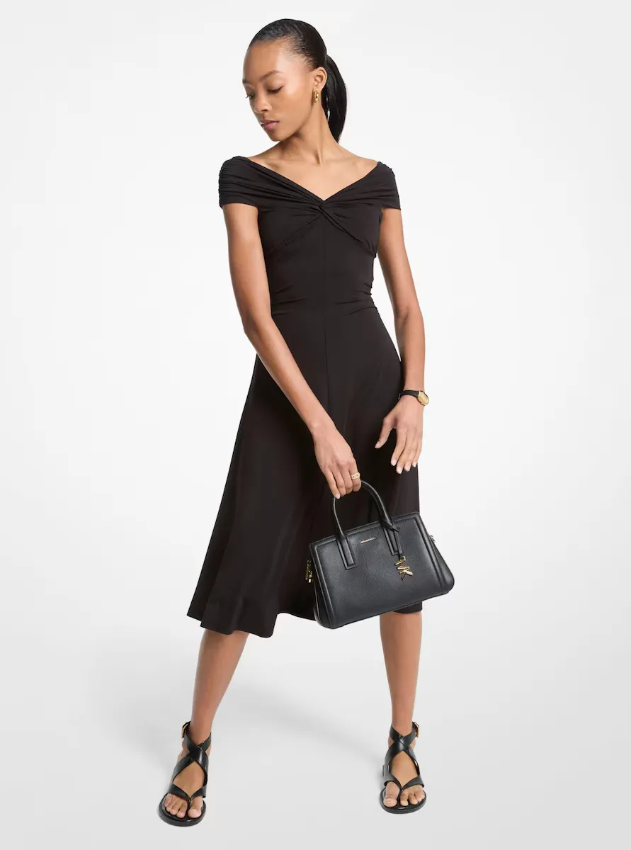 

Эластичное миди-платье с расклешенной юбкой Michael Michael Kors, черный